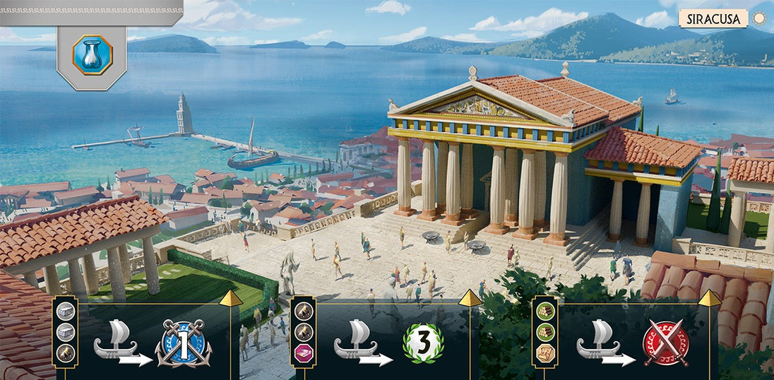 Siracusa spelersbord uit de 7 Wonders Armada uitbreiding