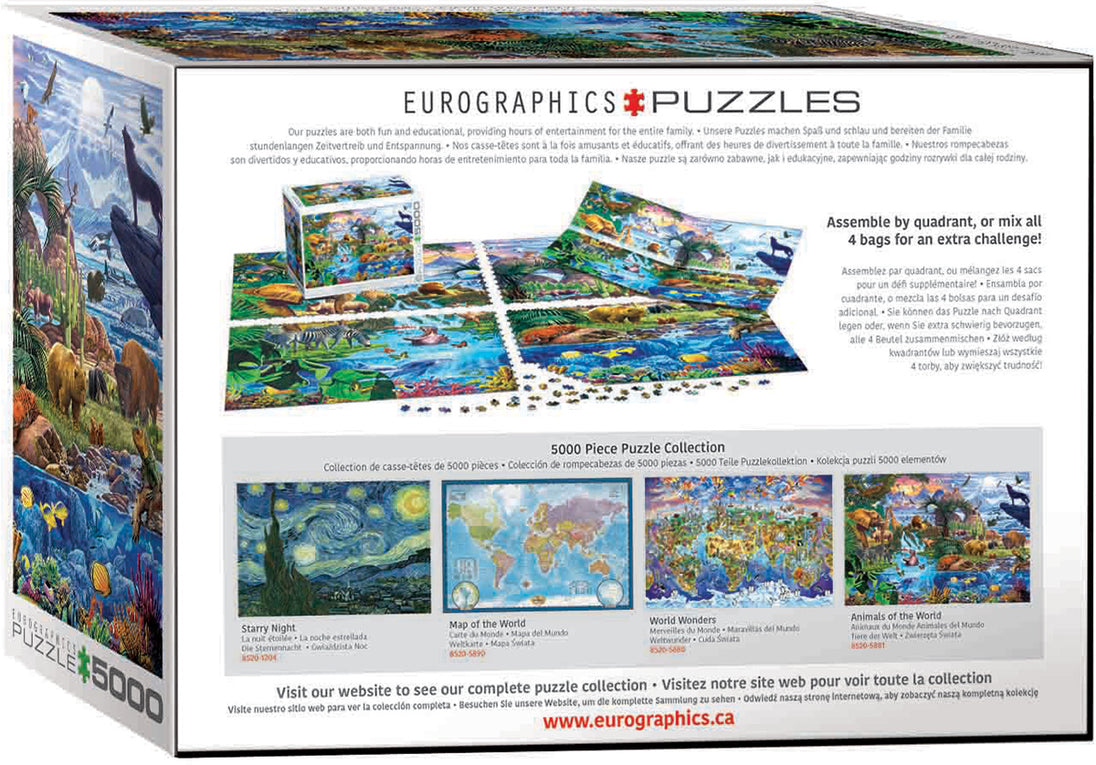 Animals of the World - Puzzel 5000 stukjes - Eurographics 8520-5881, doos achterkant