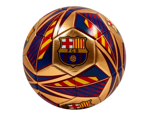 Officiële FC Barcelona Pitch Gold voetbal maat 5, voorkant met clublogo