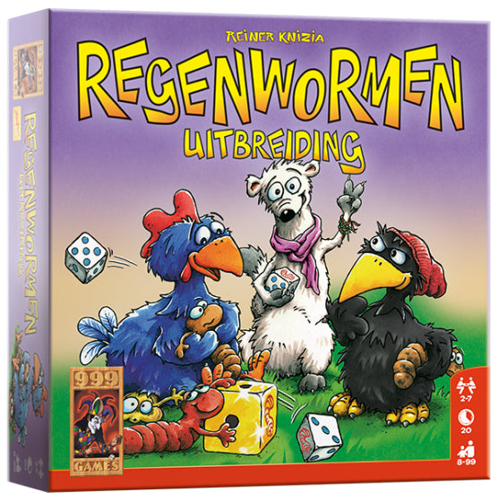 Gesloten doos van Regenwormen Uitbreiding dobbelspel van 999 Games