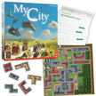 Spelmateriaal van My City met gesloten doos op de achtergrond