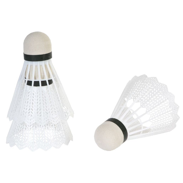 Witte nylon badmintonshuttles, set van 3 zonder verpakking