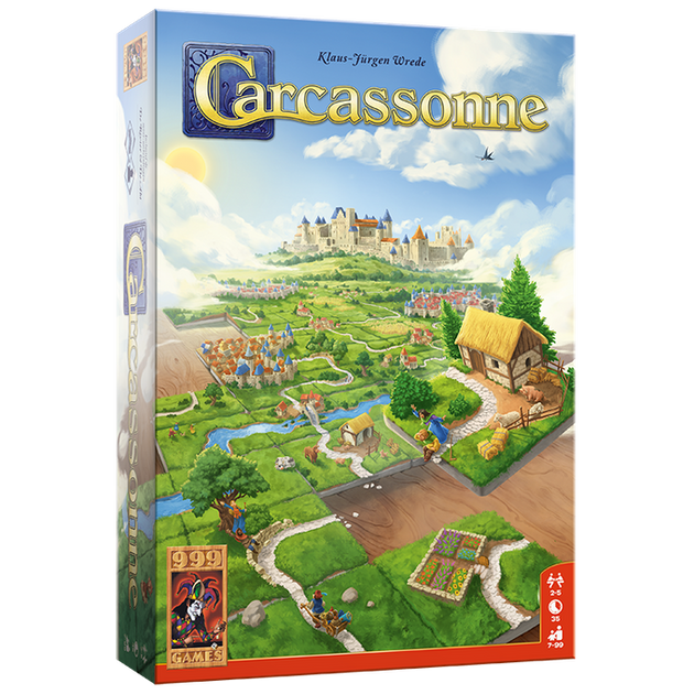 Voorzijde van de Carcassonne doos
