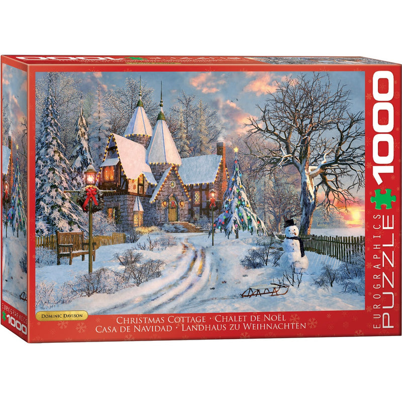 Christmas Cottage  - Puzzel 1000 stukjes - Eurographics, voorkant van de doos