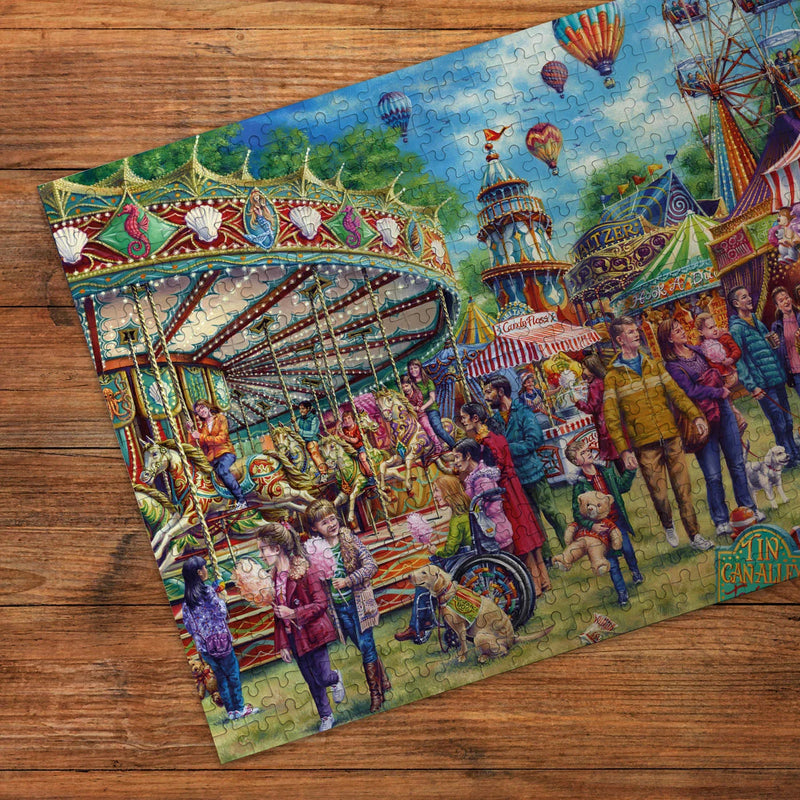 Fun at the fair - Puzzel 500 stukjes - Gibsons G3179, afgewerkte puzzel op tafel