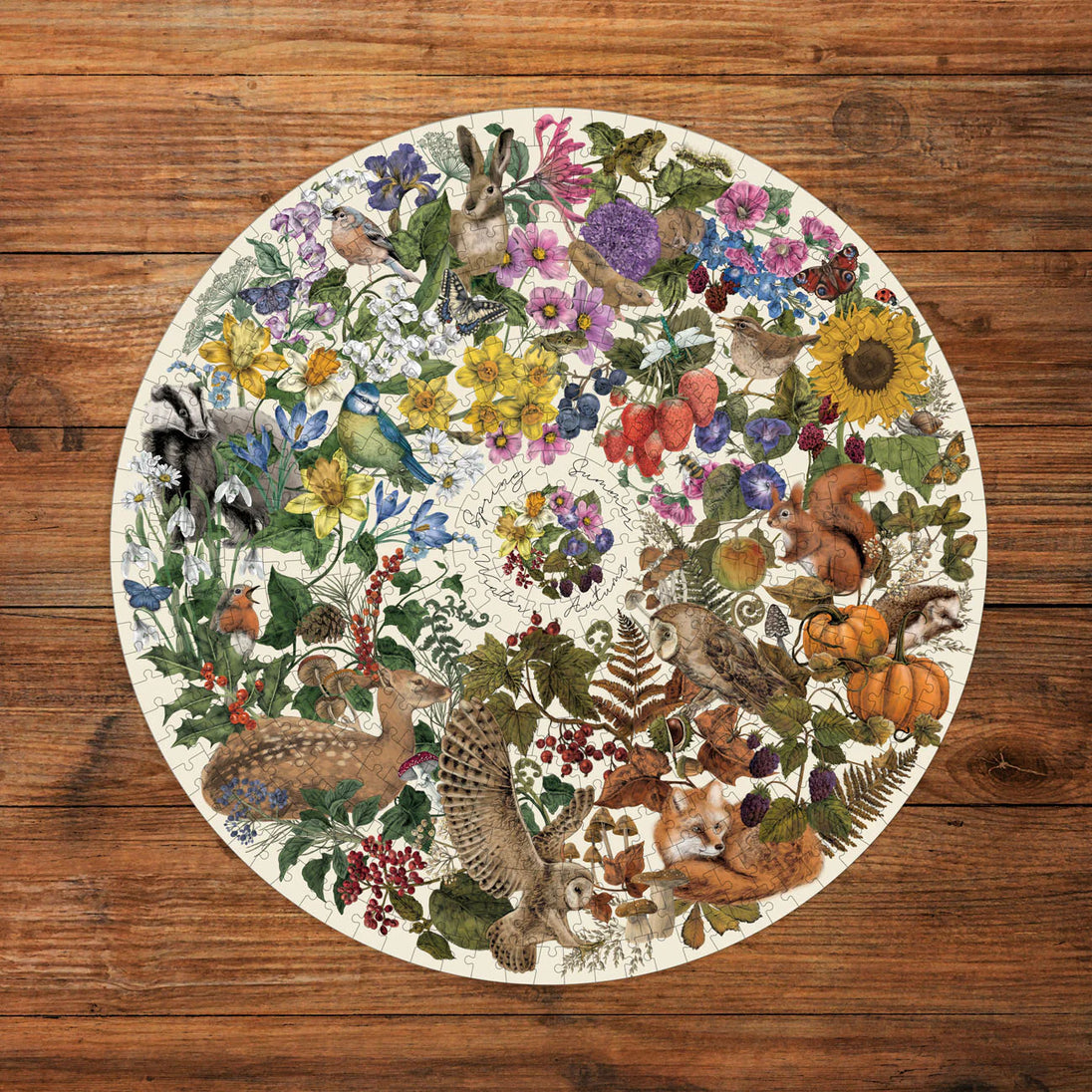 Nature's Seasons - Puzzel 500 stukjes - Gibsons G3710, gelegde puzzel op tafel