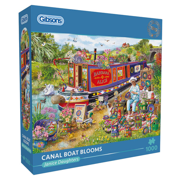Canal Boat Blooms - Puzzel 1000 stukjes - Gibsons G6456, doos
