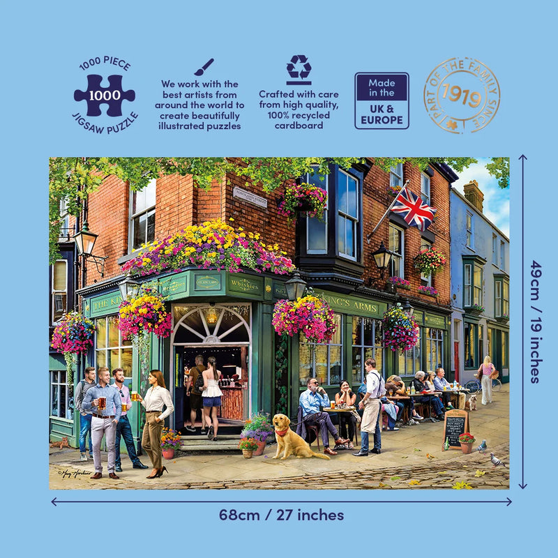 The King's Arms - Puzzel 1000 stukjes - Gibsons G6467, achterkant van de doos