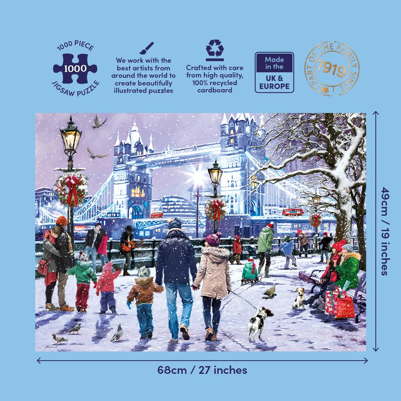 Tower Bridge at Christmas - Puzzel 1000 stukjes - Gibsons G6480, achterkant van de doos