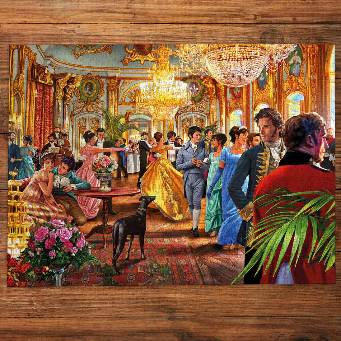 A Regency Affair - Puzzel 1000 stukjes - Gibsons G7177, gelegde puzzel op tafel
