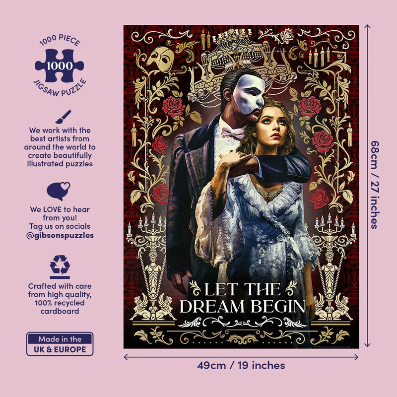 The Phantom of the Opera - Puzzel 1000 stukjes - Gibsons G7188, achterkant van de doos