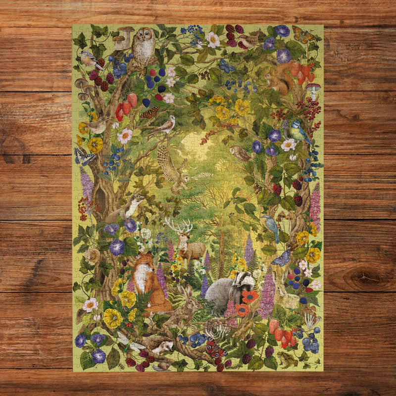 Sunlight Glade - Puzzel 1000 stukjes - Gibsons G7225, gelegde puzzel op tafel