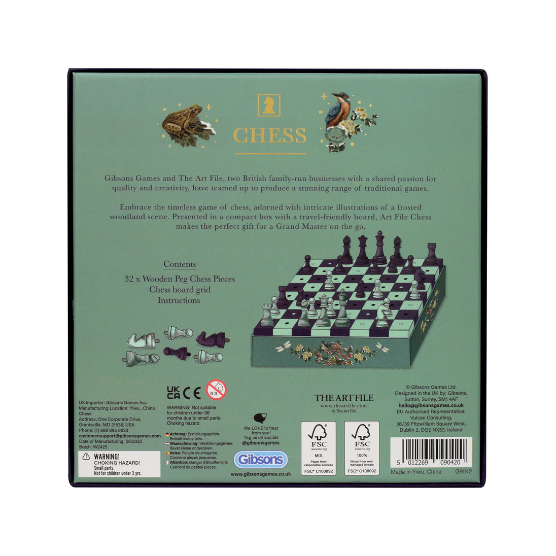 Chess - The Art File van Gibsons, doos achterkant