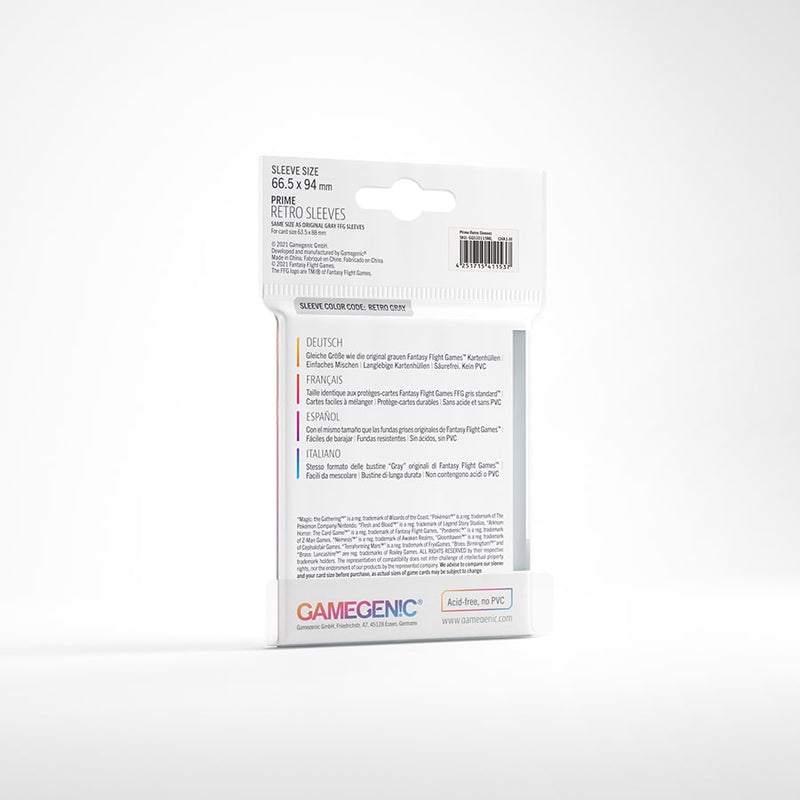 Gamegenic Prime Retro sleeves, achterkant verpakking
