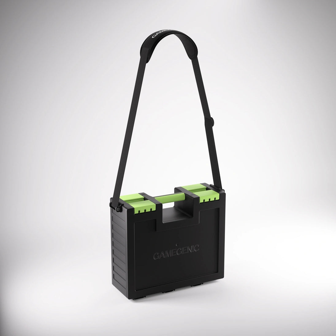 Gamegenic Game Castle - zwart/groen, met schouderriem omhoog