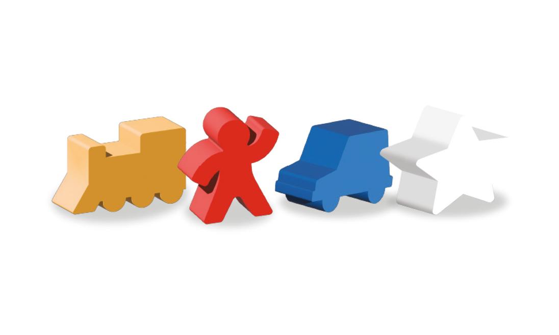 Railroad Tiles - Tegellegspel, meeples