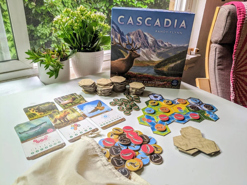 Cascadia - Bordspel van White Goblin Games, onderdelen