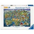 Geïlustreerde wereldkaart - Puzzel 5000 stukjes - Ravensburger 12001738, doos