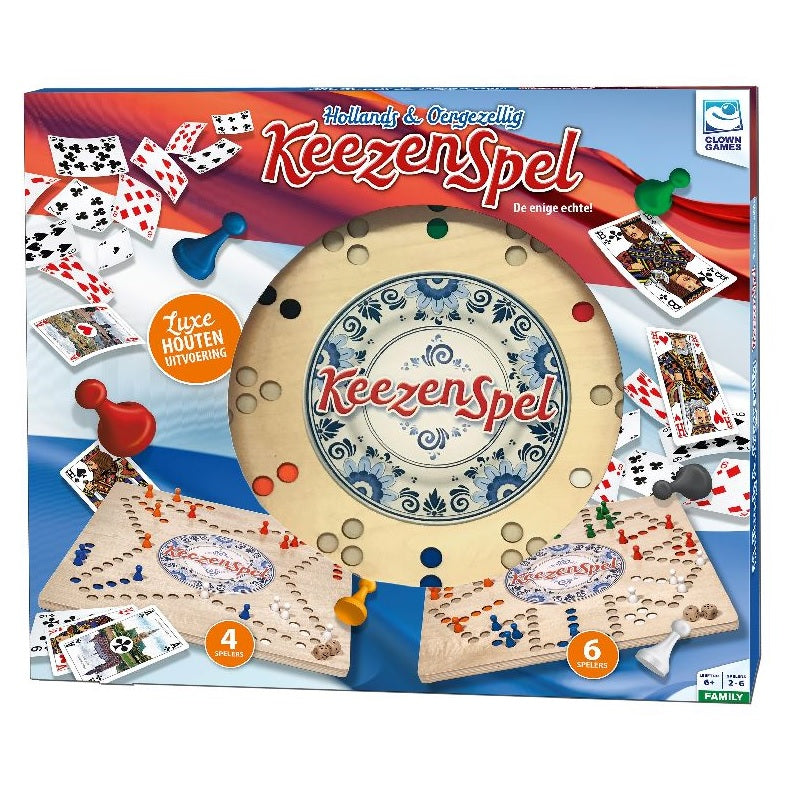 KEEZENSPEL LUXE HOUTEN UITVOERING – CLOWN GAMES, voorkant van de doos