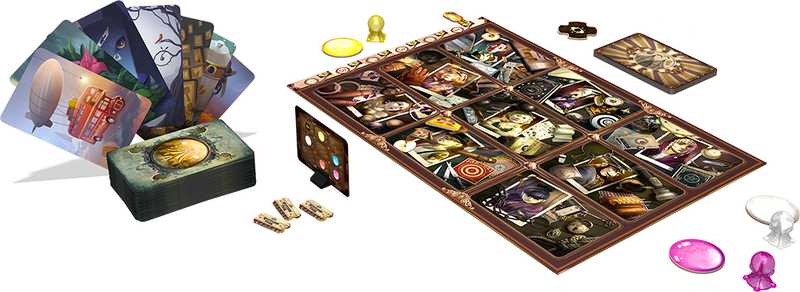 Spelonderdelen van Mysterium Park zonder de doos