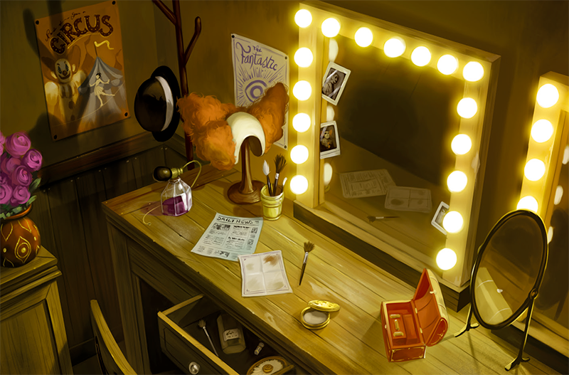 Spelillustratie van kamer of locatiekaart uit Mysterium Park