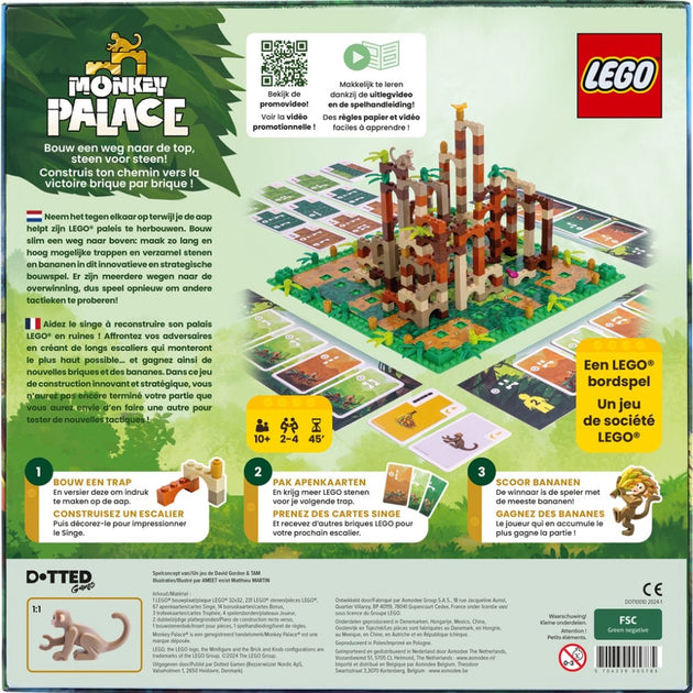 Gesloten doos achterkant van LEGO® Monkey Palace bordspel