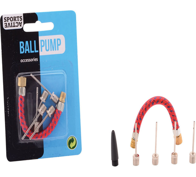 Naaldenset voor ballenpomp met flexibele slang en naalden in verpakking