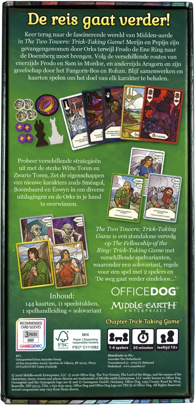 LotR - The Two Towers - Trick‑taking Game, doos achterkant