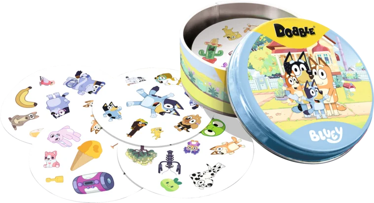 Dobble Bluey - kaartspel van Zygomatic, blik en kaarten