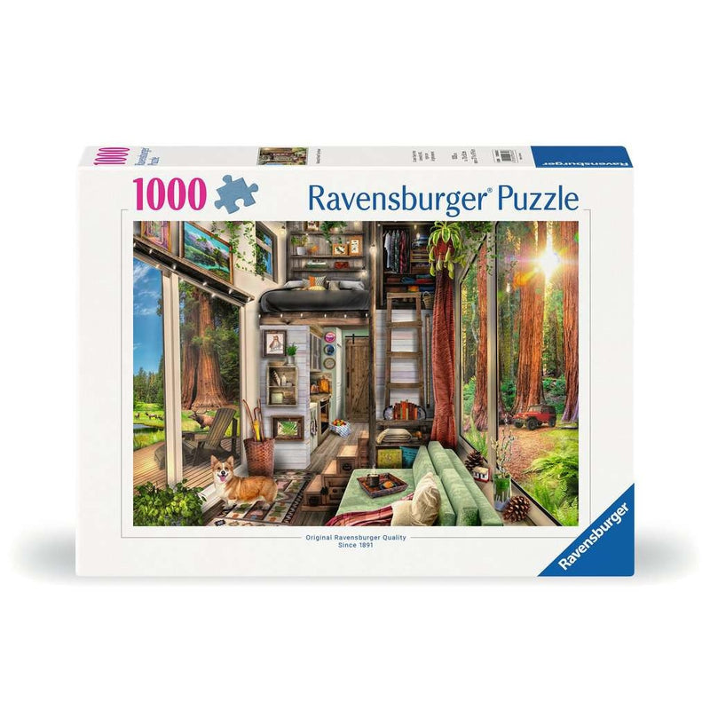 Tiny House in Redwood Forest - Puzzel 1000 stukjes - Ravensburger 12000634, doos
