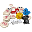 Game components of Regenwormen Expansion with tiles, tokens, and dice