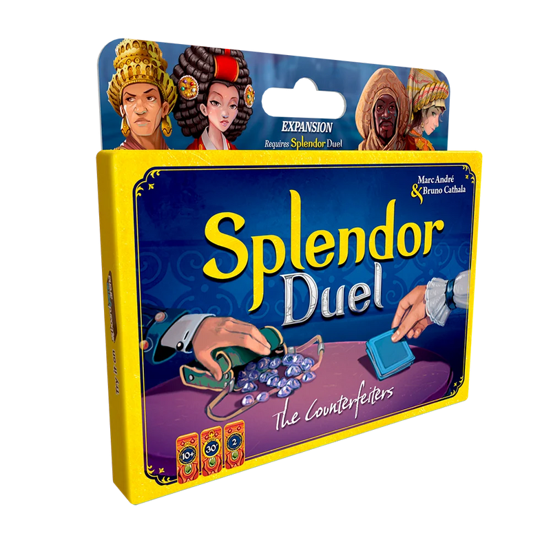 Splendor Duel: The Counterfeiters - uitbreiding, voorkant van de doos