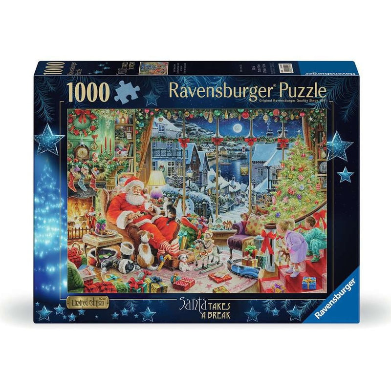 Santa Takes a Break - Puzzel 1000 stukjes - Ravensburger 12001991, voorkant van de doos