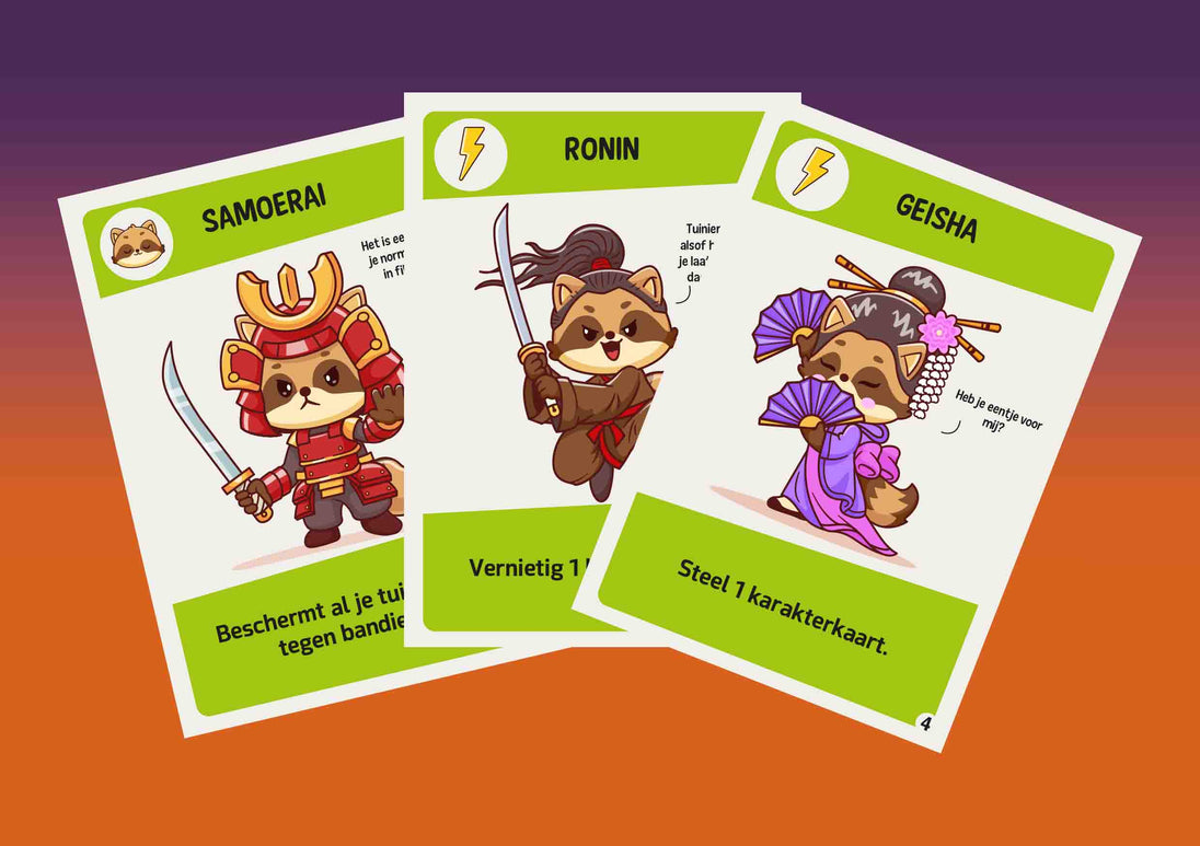 Tanuki - kaartspel van White Goblin Games, kaarten
