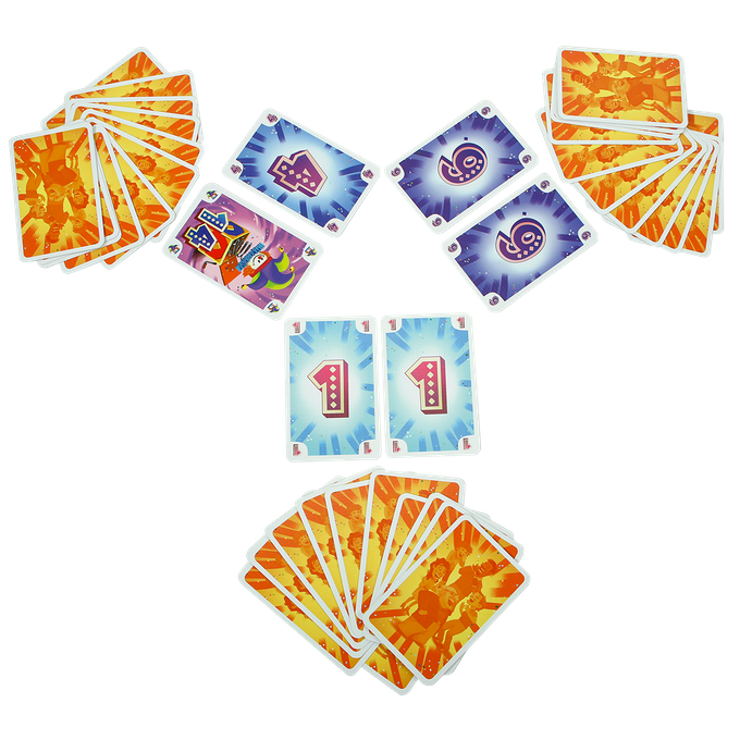 WIE IS DE EZEL? - Kaartspel van 999 Games, kaarten op tafel