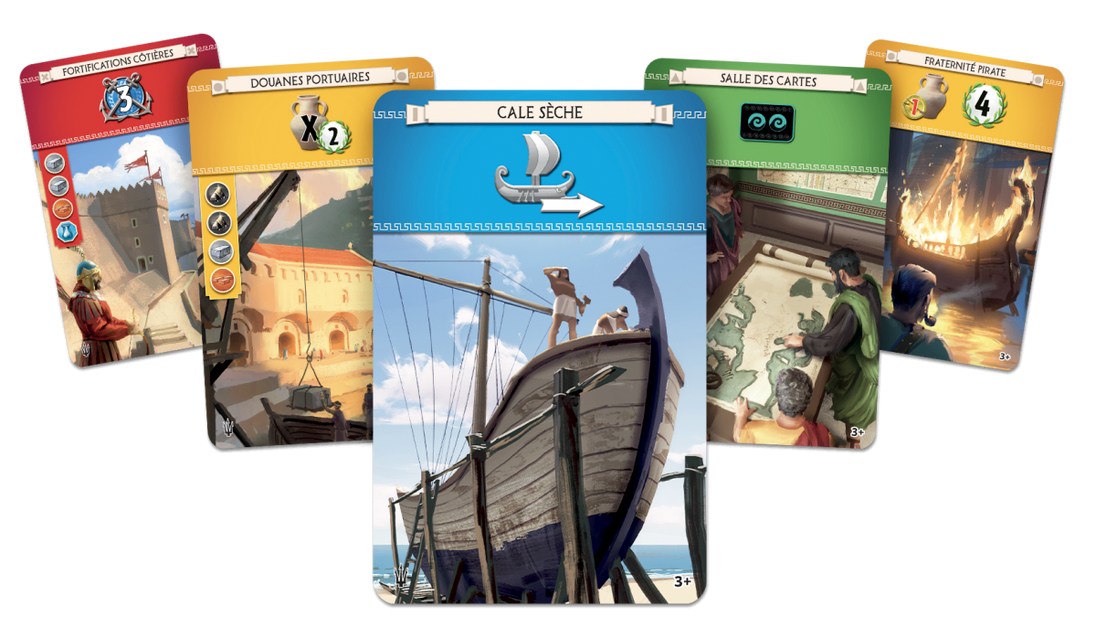 Locatiekaarten uit de 7 Wonders Armada uitbreiding