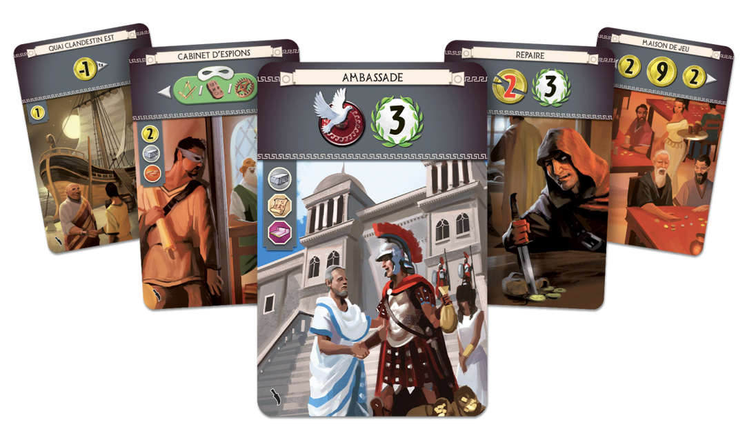 Locatiekaarten uit de Cities V2 uitbreiding voor 7 Wonders