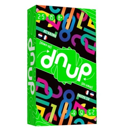 dnup - down-up kaartspel, voorkant van de doos