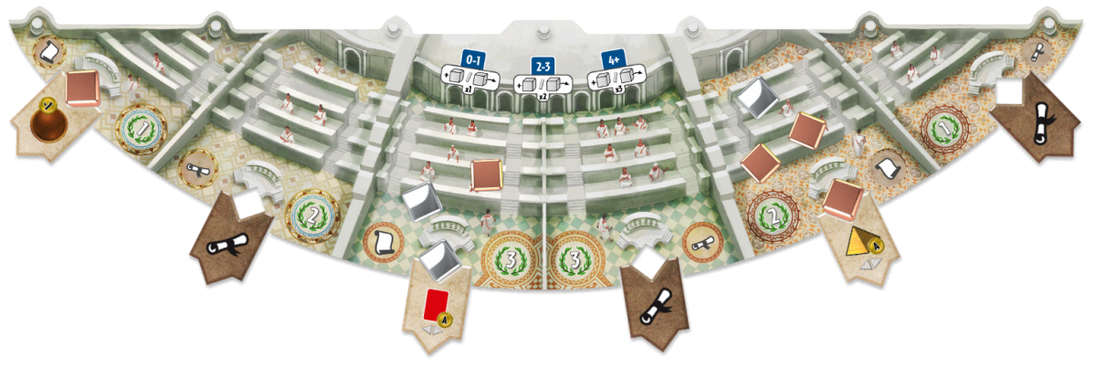 Semi-ovaal bordstuk van de 7 Wonders Duel Agora uitbreiding