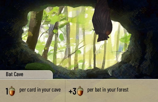 Forest Shuffle Exploration - Uitbreiding, vleermuis grot kaart
