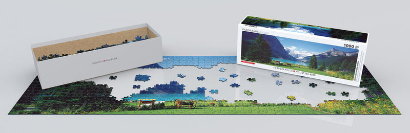 Lake Louise Canadian Rockies - Panorama Puzzel 1000 stukjes - Eurographics 6010-1456, aan het puzzellen