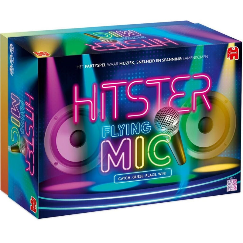 Hitster Flying Mic - muziekspel van Jumbo, voorkant van de doos
