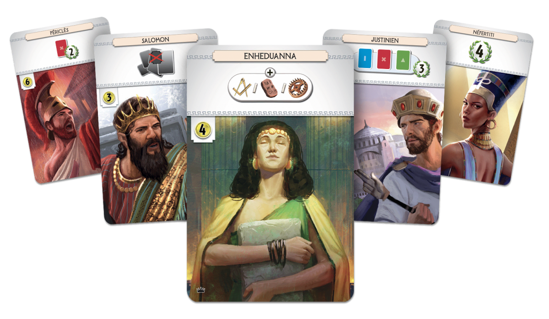 Leiderkaarten uit de 7 Wonders Leaders uitbreiding