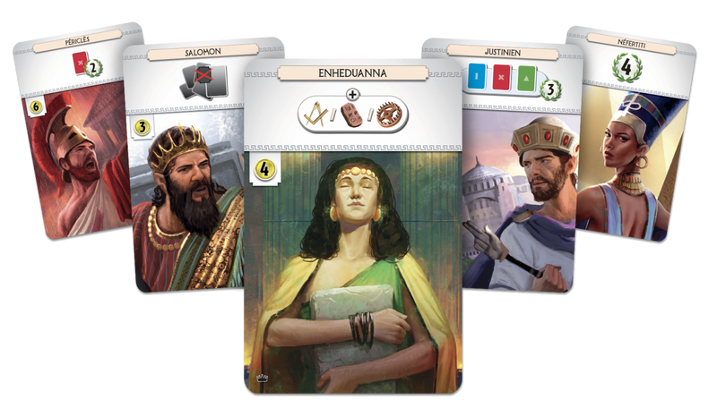 Leiderkaarten uit de 7 Wonders Leaders uitbreiding