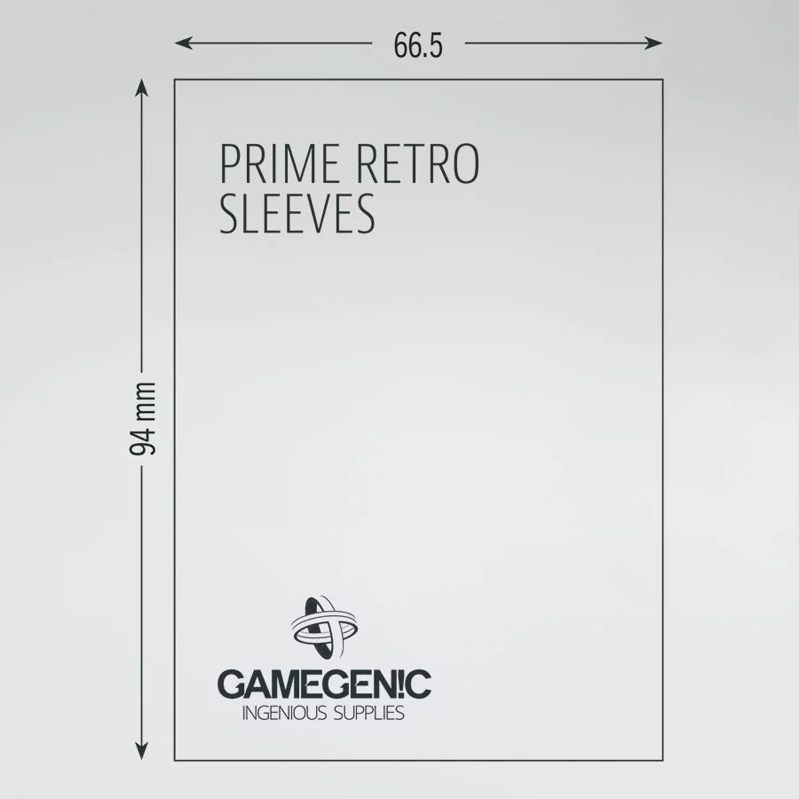 Gamegenic Prime Retro sleeves, maatkaart