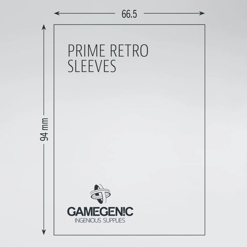 Gamegenic Prime Retro sleeves, maatkaart
