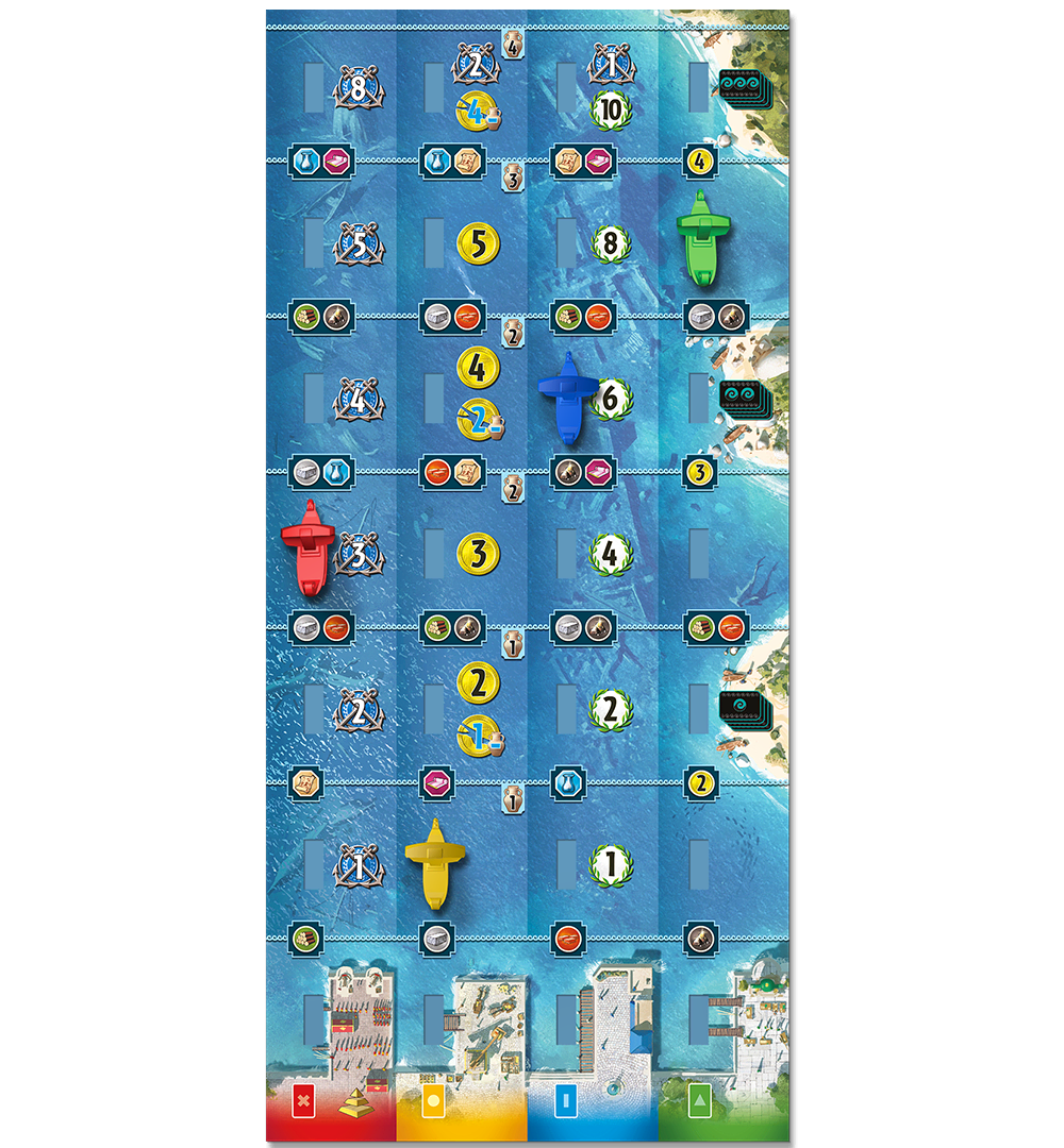Algemeen speelbord van 7 Wonders Armada uitbreiding