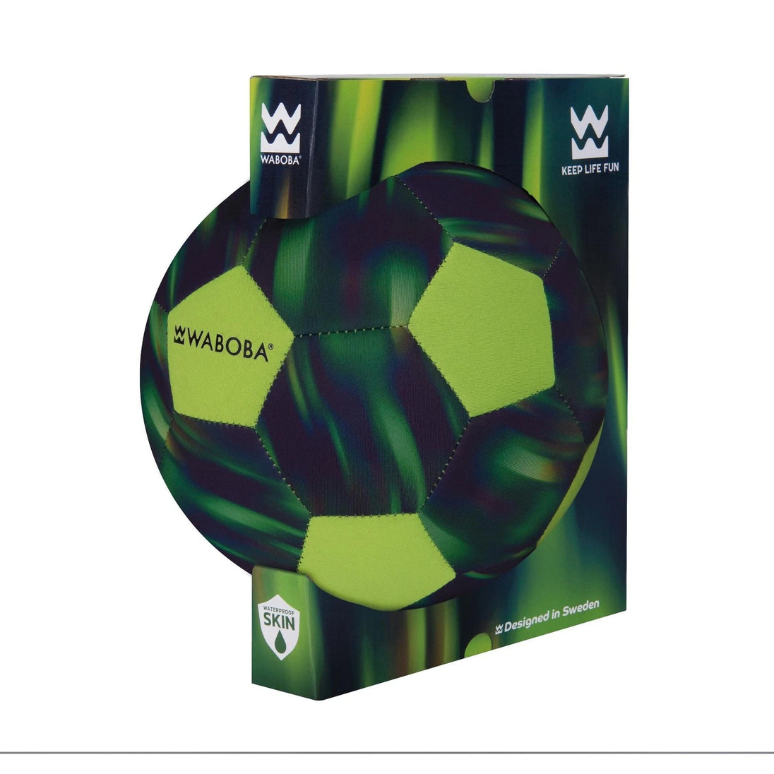 Verpakte strandvoetbal Waboba groen en blauw